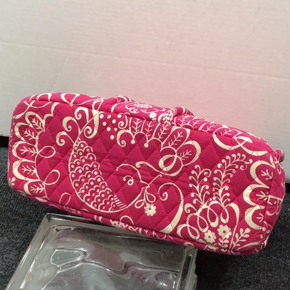 Vera Bradley Eloise Pink Quilted kisslock Bag plus free zip around wallet